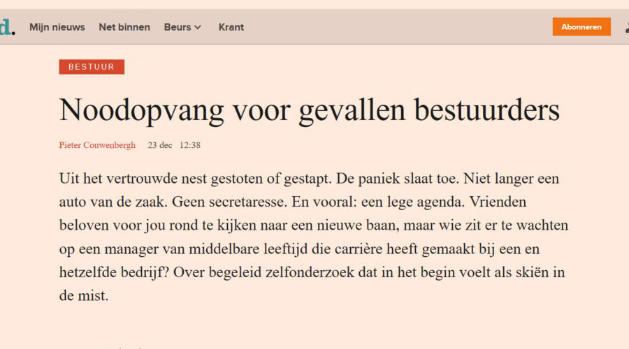 Noodopvang voor gevallen bestuurders - door Pieter Couwenbergh